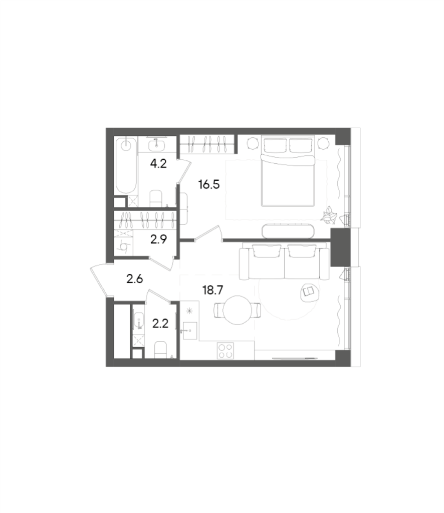 Продажа 1-комн квартиры в новостройке Москва г., Академика Семенихина ул.,  к. А