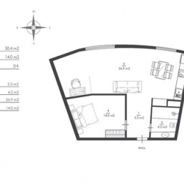 Аренда 2-комн квартиры на вторичном рынке Новая улица,  д. 51 к1