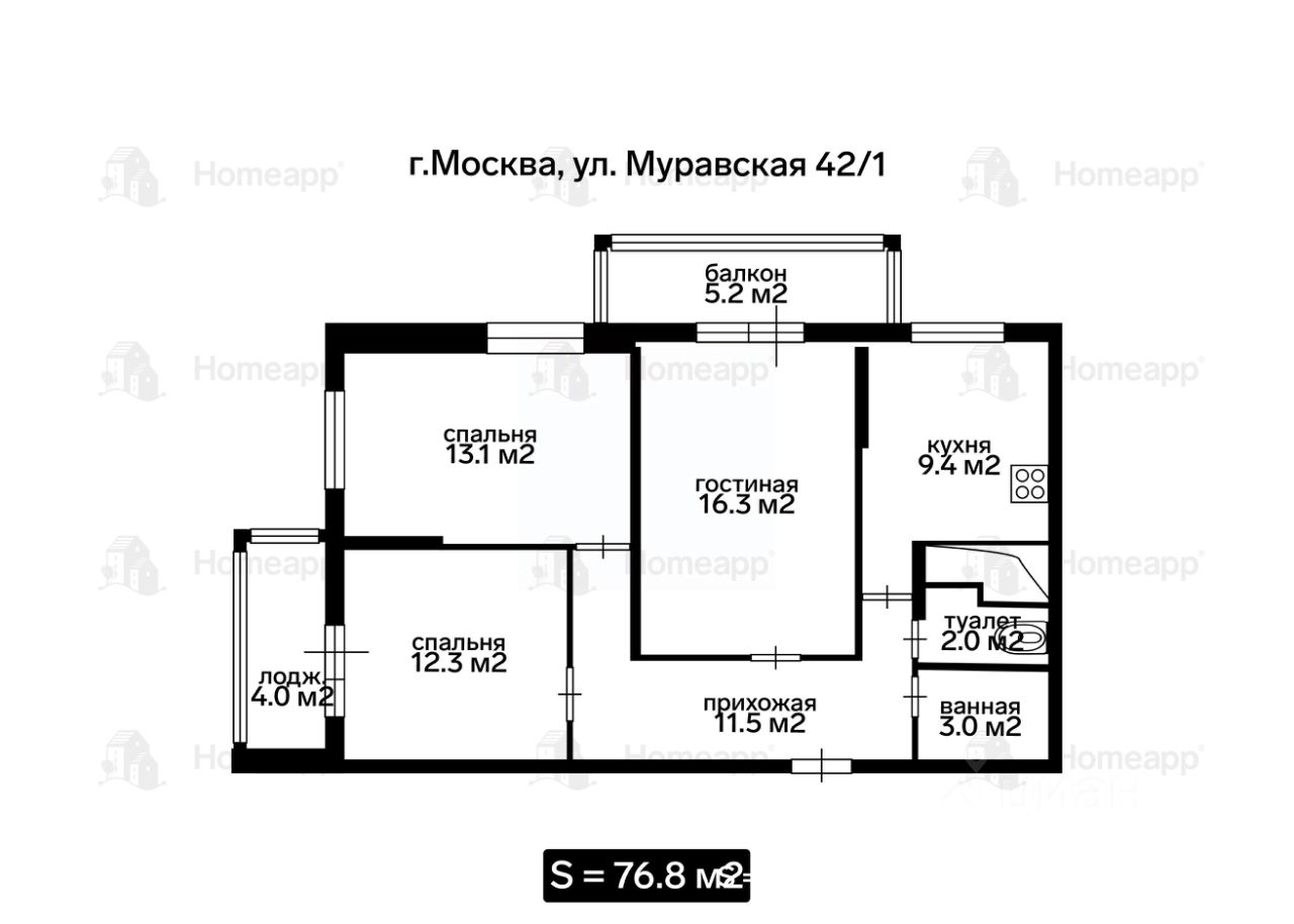 Продажа 3-комн квартиры на вторичном рынке Муравская улица, 42к1
