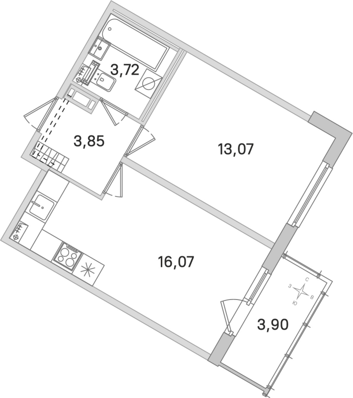 Продажа 1-комн квартиры в новостройке Стрельна п., Будённого пр-кт,  к. 5.5