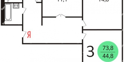 3-комн квартира ул Маршала Тухачевского,  д. 17,  к. 2