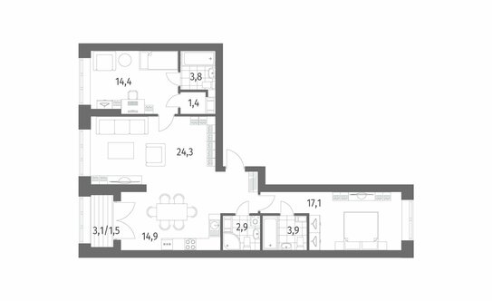 Продажа 3-комн квартиры на вторичном рынке улица Академика Константинова,  д. 1 к1 с1