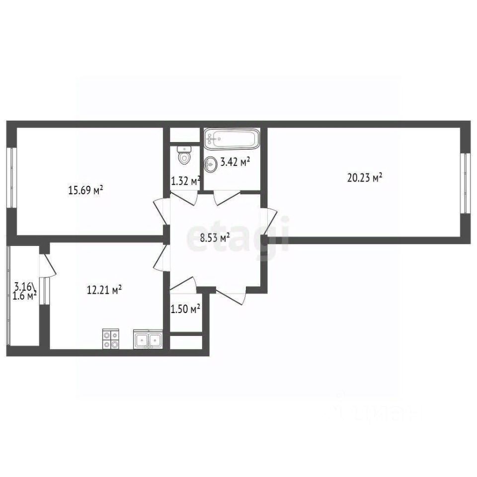 Продажа 2-комн квартиры на вторичном рынке улица Богословская, 4к1