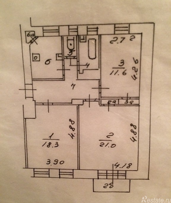 Продажа 3-комн квартиры на вторичном рынке Строченовский Б. пер,  д. 15,  к. 1