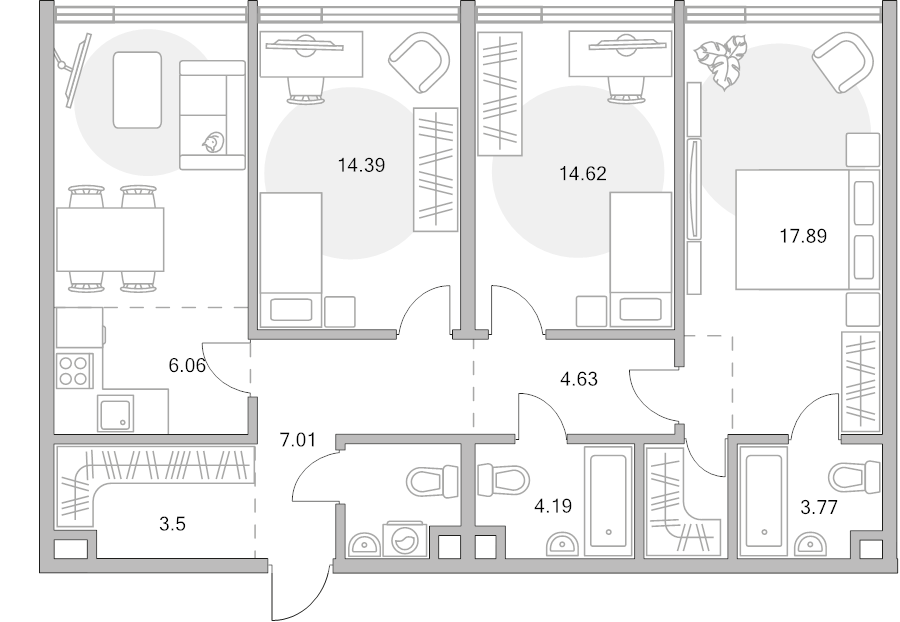 Продажа 3-комн квартиры в новостройке Москва г., Народного Ополчения ул.,  к. 1