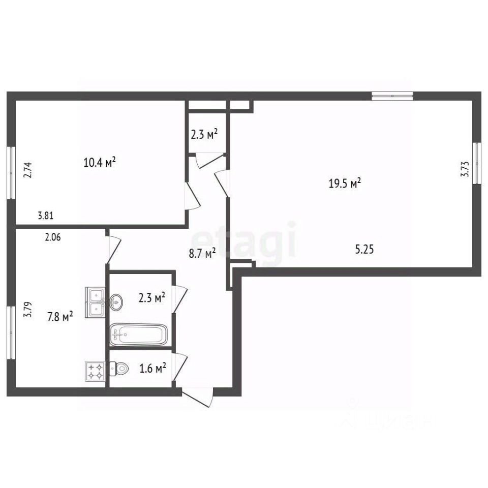 Продажа 2-комн квартиры на вторичном рынке улица Панфилова, 5а