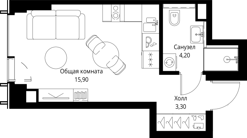 Продажа студии Москва г., Верейская ул.,  к. Indigo 5