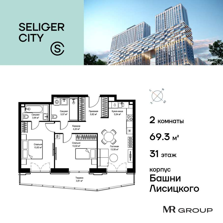 Продажа 2-комн квартиры в новостройке Дмитровское шоссе, вл. 87