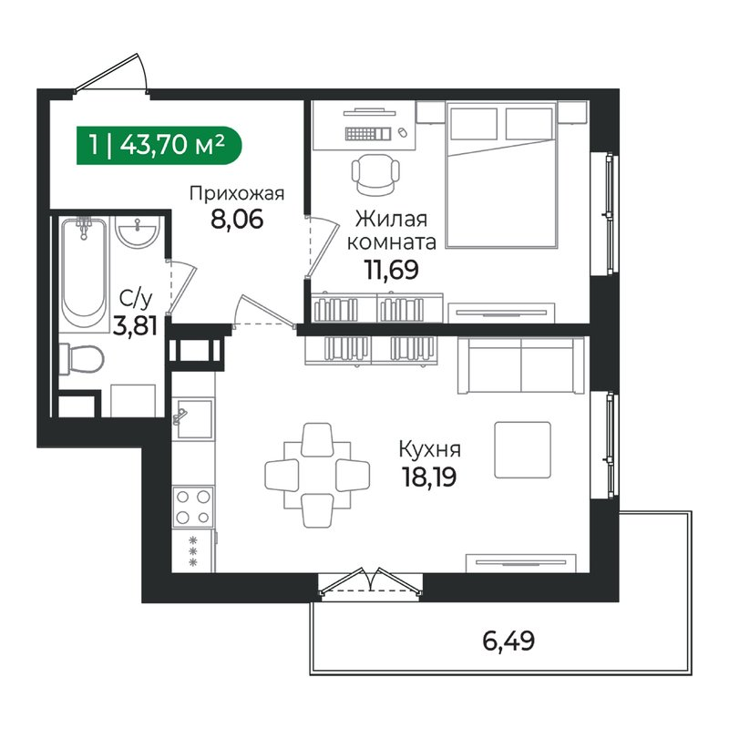 Продажа 1-комн квартиры в новостройке Сертолово г., Дмитрия Кожемякина ул.,  к. 4