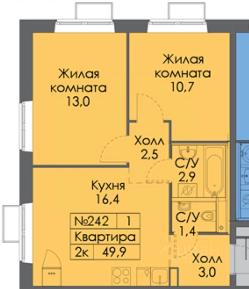 Продажа 2-комн квартиры на вторичном рынке проспект Куприна, 18к1