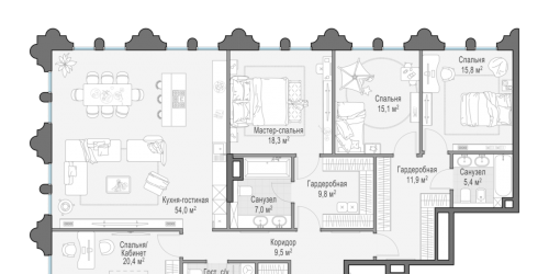 4-комн квартира Москва г., Фрунзенская наб.,  к. D