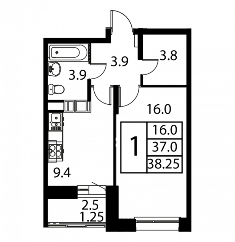 Продажа 1-комн квартиры в новостройке Домодедово с., Жуковского ул.,  к. 3