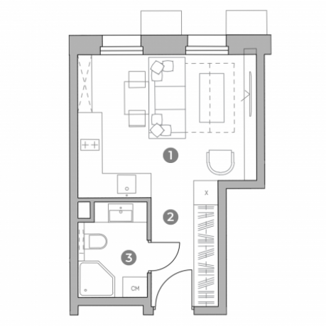 Планировка ЖК UNO Старокоптевский,  м2