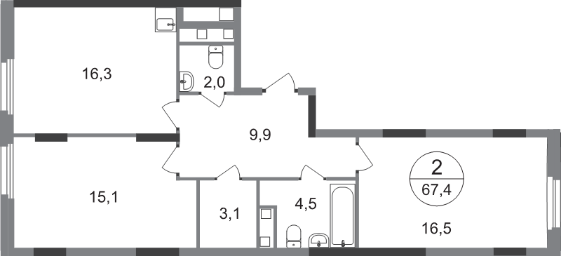 Продажа 2-комн квартиры в новостройке Рассказовка д., Бориса Пастернака ул.,  к. 18.1