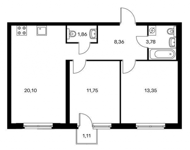 Планировка ЖК Измайловский 11, 25.1 м2