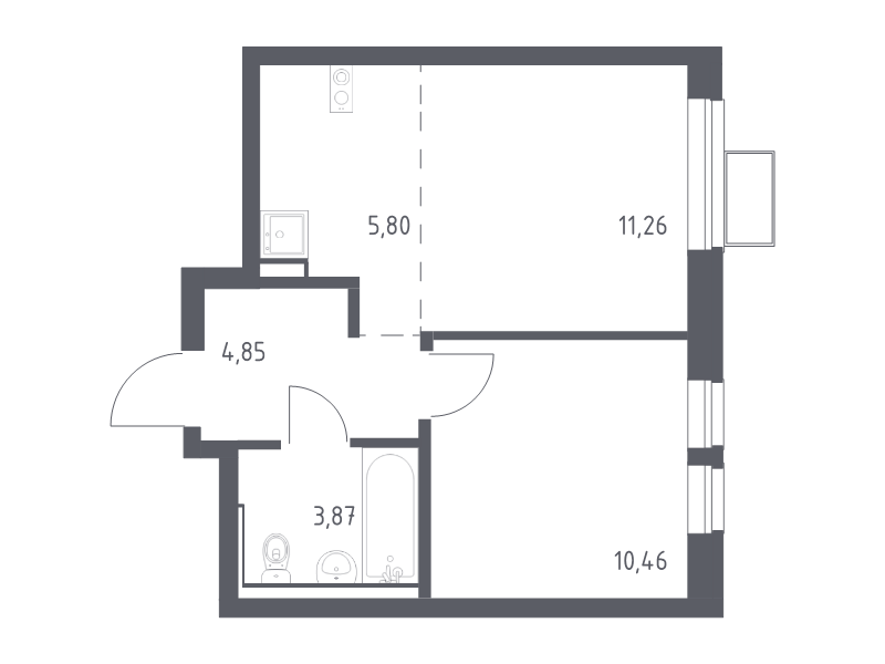 Продажа 1-комн квартиры в новостройке Егорово п., Колхозная ул.,  к. 3.1