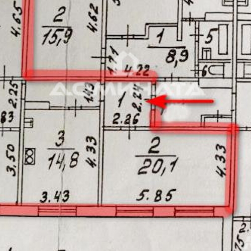 3-комн квартира Камышовая улица,  д. 3