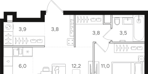 1-комн квартира Москва г., Открытое ш.,  к. 6