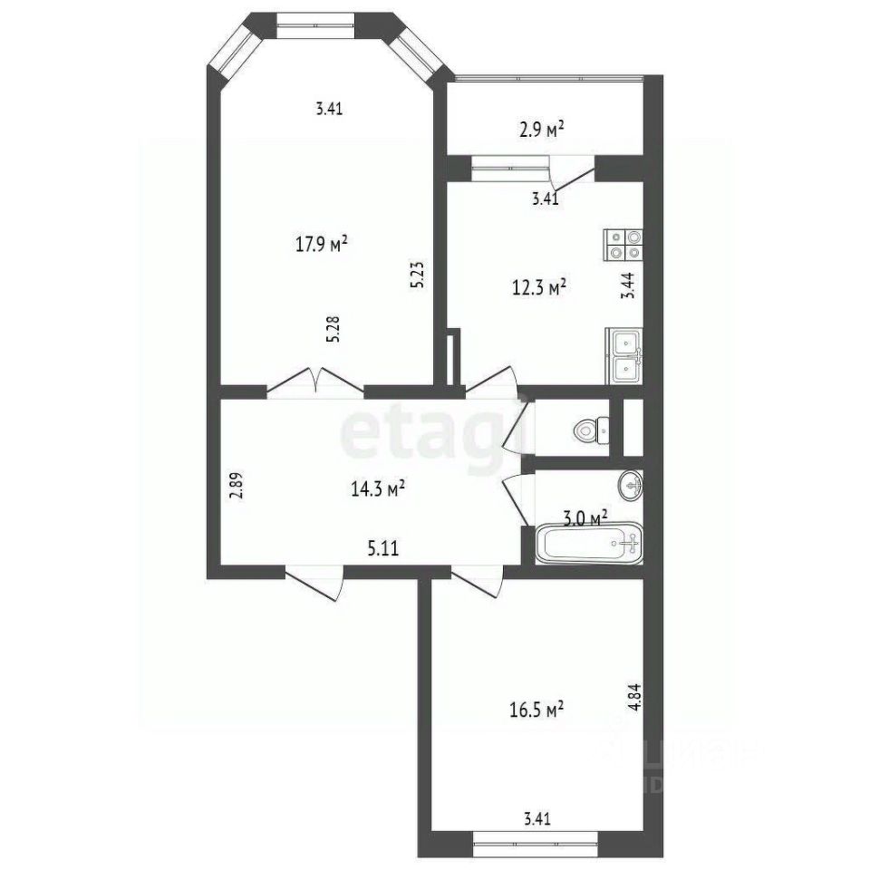 Продажа 2-комн квартиры на вторичном рынке Раменское, улица Молодежная, 18