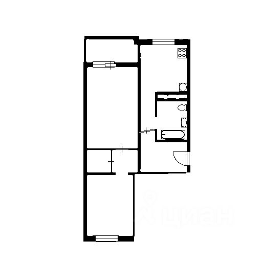 Аренда 2-комн квартиры на вторичном рынке Парашютная улица, 58