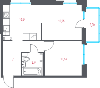 Продажа 2-комн квартиры в новостройке Пушкин г., 1-я линия, территория Лесное,  к. 1.3