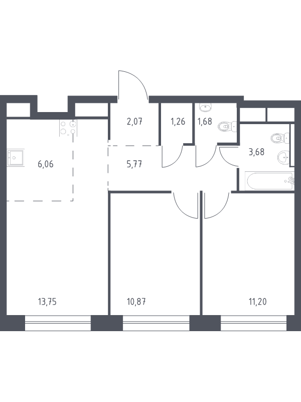 Продажа 2-комн квартиры в новостройке Балашиха г., Павлино мкр.,  к. 8