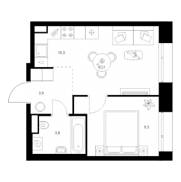 Продажа 1-комн квартиры в новостройке Москва г., Ильменский проезд,  к. 1.1.1