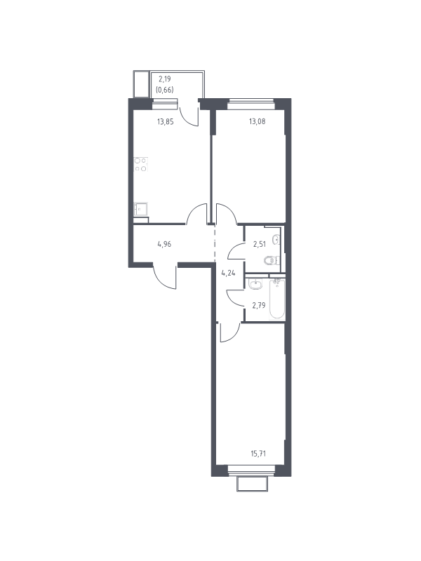 Продажа 2-комн квартиры в новостройке Горки Ленинские пгт, Каширское ш.,  к. 17