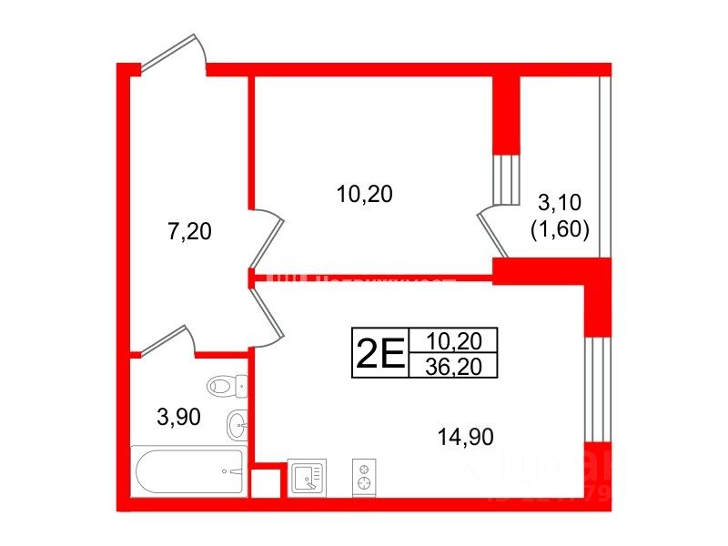 Продажа 1-комн квартиры на вторичном рынке улица Вадима Шефнера, 12к1