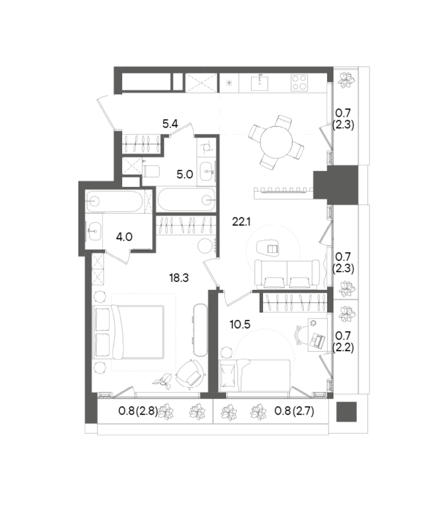 Продажа 2-комн квартиры в новостройке Москва г., Академика Семенихина ул.,  к. А