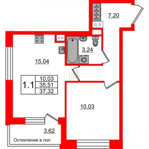 1-комн квартира Кубинская улица