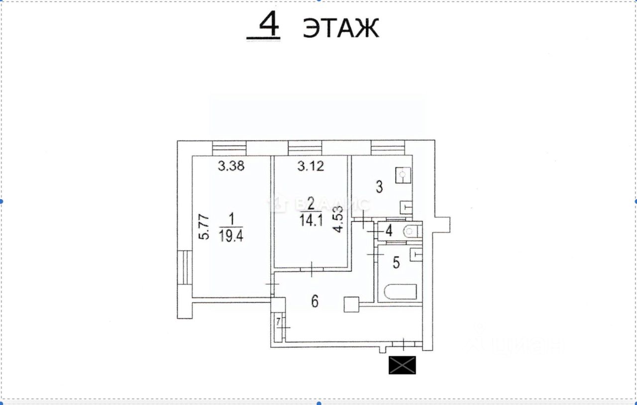 Продажа 2-комн квартиры на вторичном рынке 1-я Владимирская улица, 14
