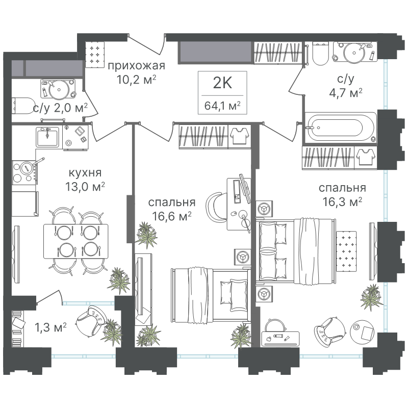 Продажа 2-комн квартиры в новостройке Москва г., Варшавское ш.,  к. 1