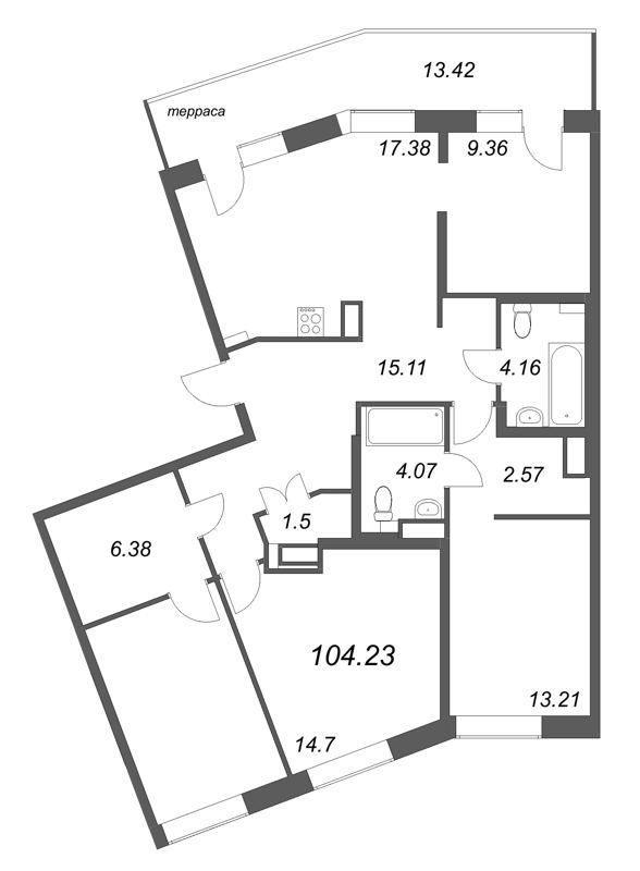 Продажа 4-комн квартиры в новостройке Санкт-Петербург г., Профессора Попова ул.,  к. 1