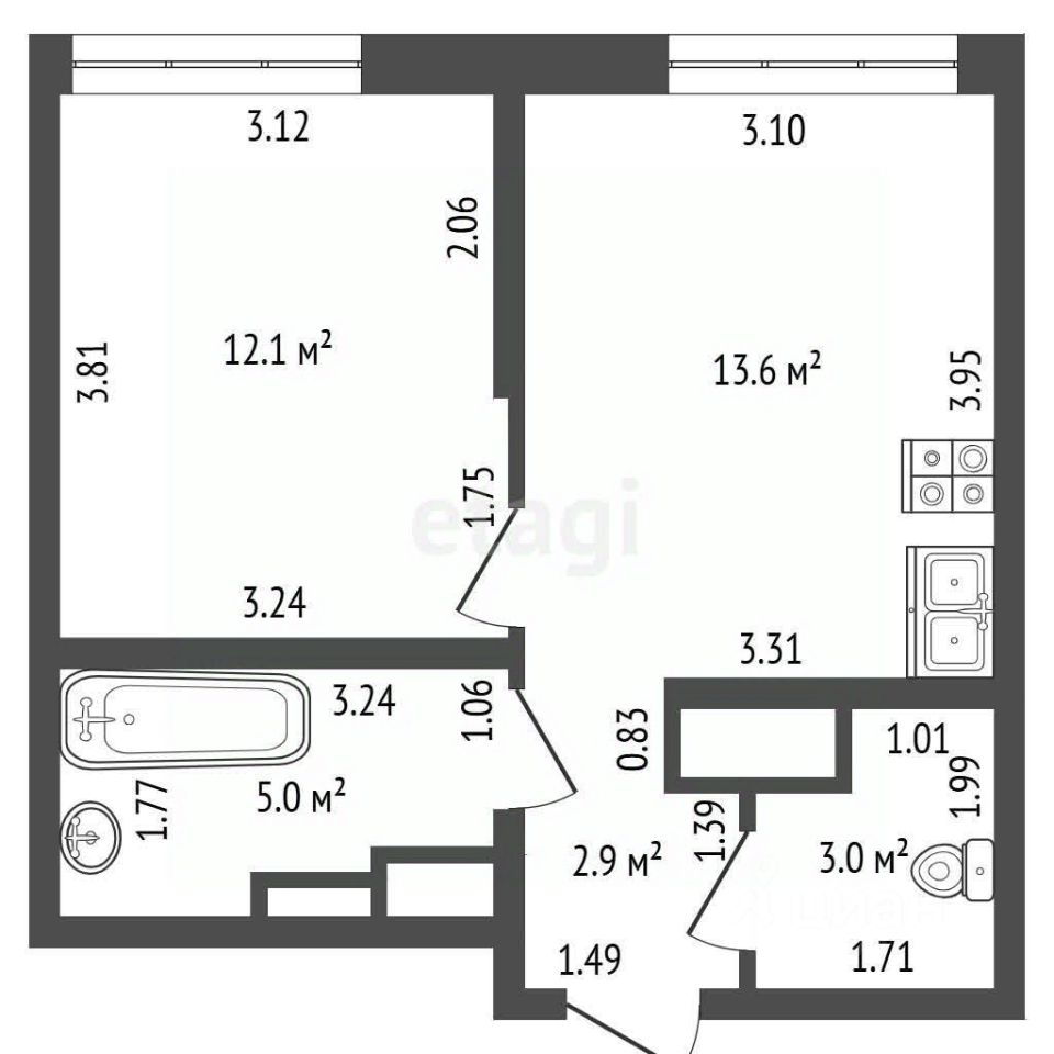 Продажа 1-комн квартиры на вторичном рынке улица Челюскина, 10