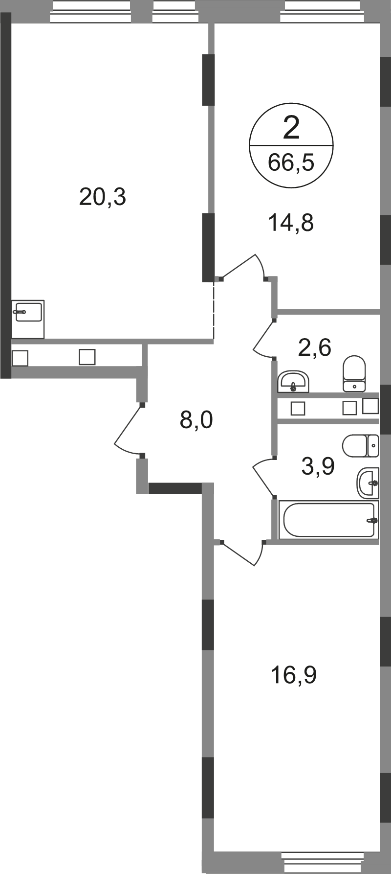 Продажа 2-комн квартиры в новостройке Рассказовка д., Бориса Пастернака ул.,  к. 18.1