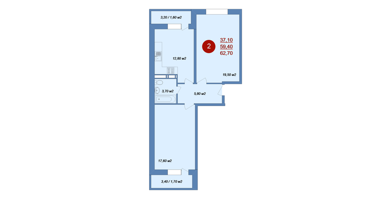Продажа 2-комн квартиры в новостройке Островцы д.,  к. 15