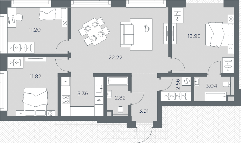 Продажа 3-комн квартиры в новостройке Москва г., Веткина ул.,  к. Башня-А