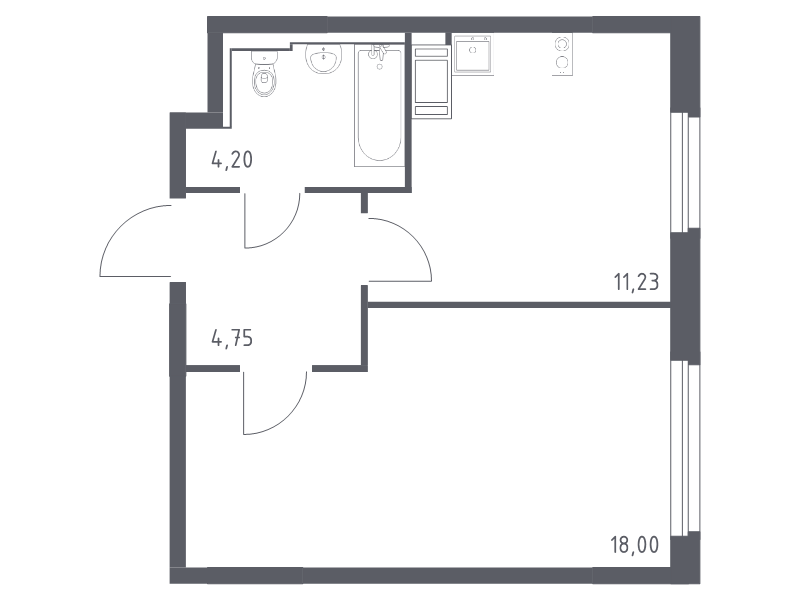 Продажа 1-комн квартиры в новостройке Колпино г., Загородная ул.,  к. 33