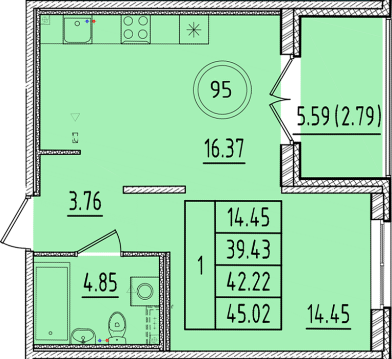 Продажа 1-комн квартиры в новостройке Шушары п., Кокколевская ул.,  к. 1