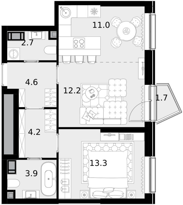 Продажа 1-комн квартиры в новостройке Москва г., Генерала Глаголева ул.,  к. 9.2
