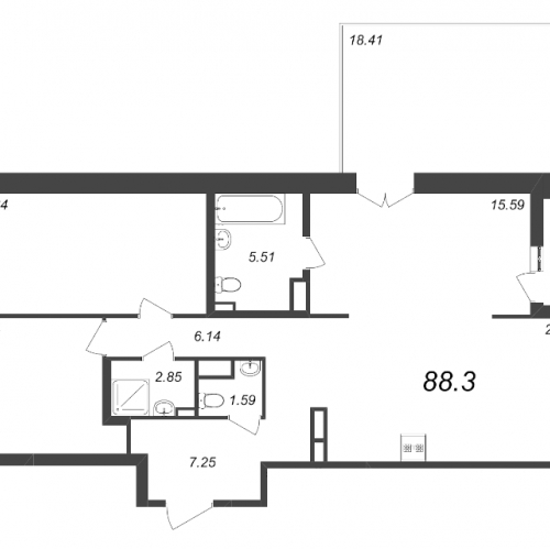 2-комн квартира Санкт-Петербург г., Белоостровская ул.,  к. 7