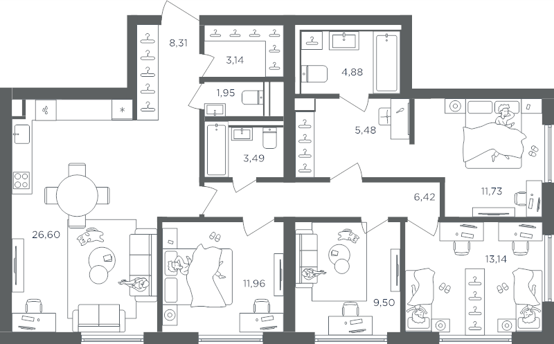 Продажа 4-комн квартиры в новостройке Москва г., Южнопортовая ул.,  к. 1