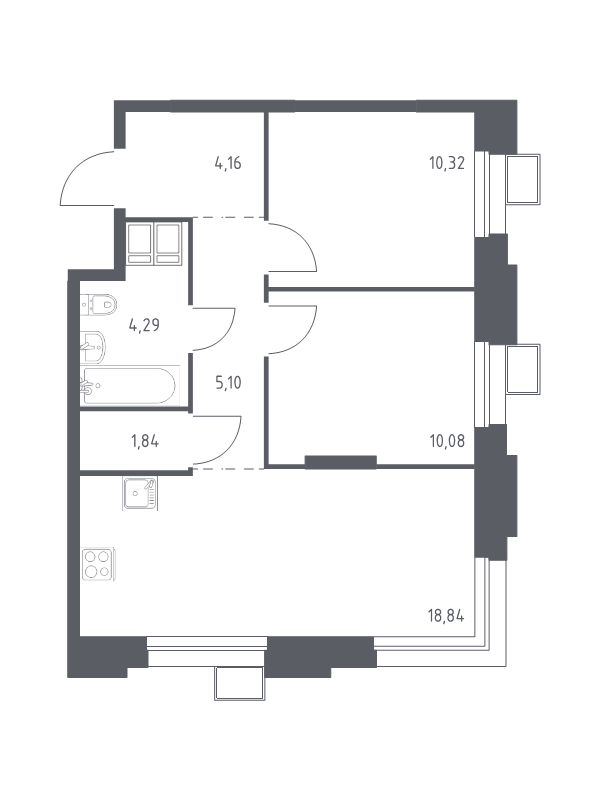 Продажа 2-комн квартиры в новостройке Дудкино д., Цветочная ул.,  к. 2.4