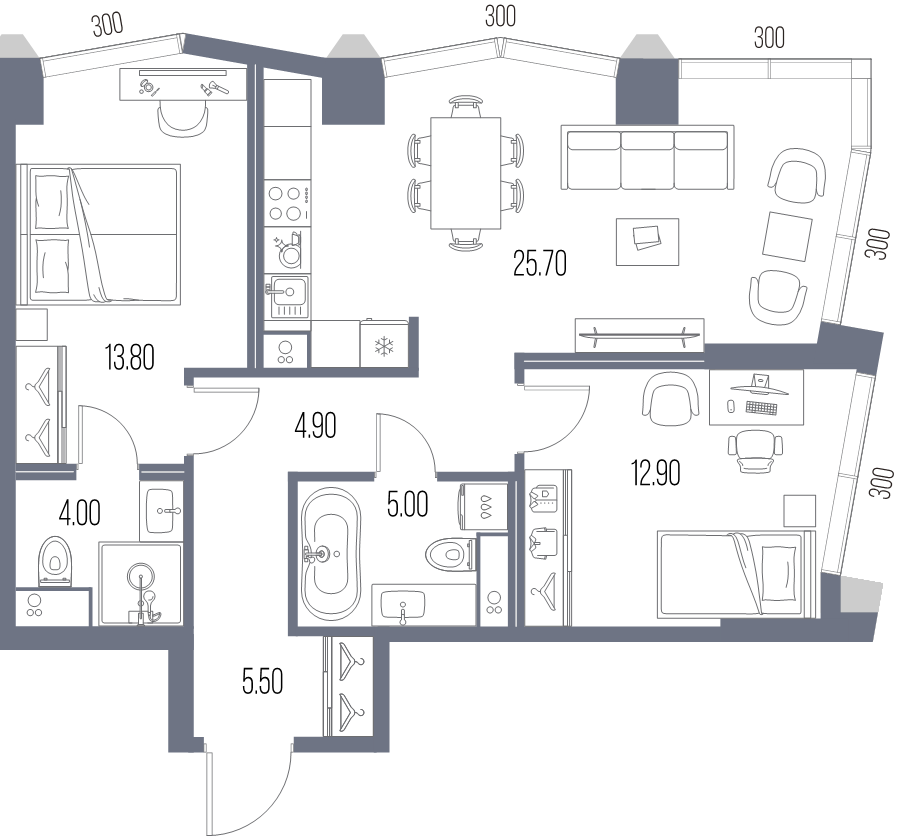Продажа 2-комн квартиры в новостройке Москва г., Ленинградское ш.,  к. 7.3