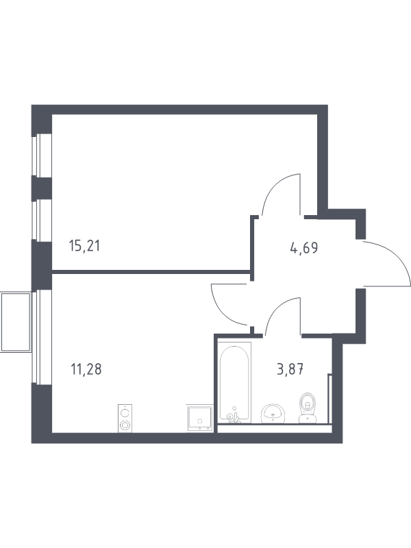 Продажа 1-комн квартиры в новостройке Егорово п., Колхозная ул.,  к. 3.2