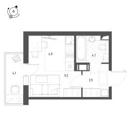 Продажа студии Шушары пос., Чудовская ул. ,  д. 14,  к. 1