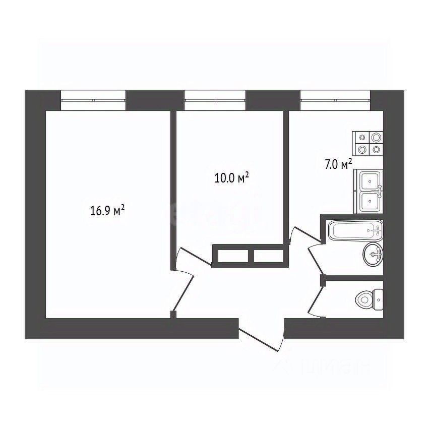 Продажа 2-комн квартиры на вторичном рынке улица Красного Курсанта, 28