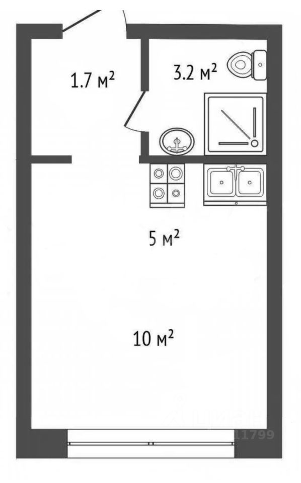 Продажа студии Одинцово, улица Рябиновая, 5