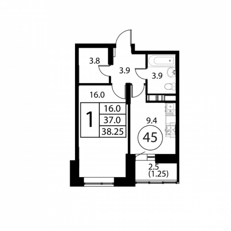Продажа 1-комн квартиры в новостройке Домодедово с., Жуковского ул.,  к. 1